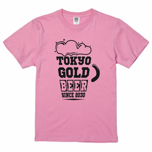 TOKYO GOLD BEER Logo T-shirt 5.6oz【Pink】