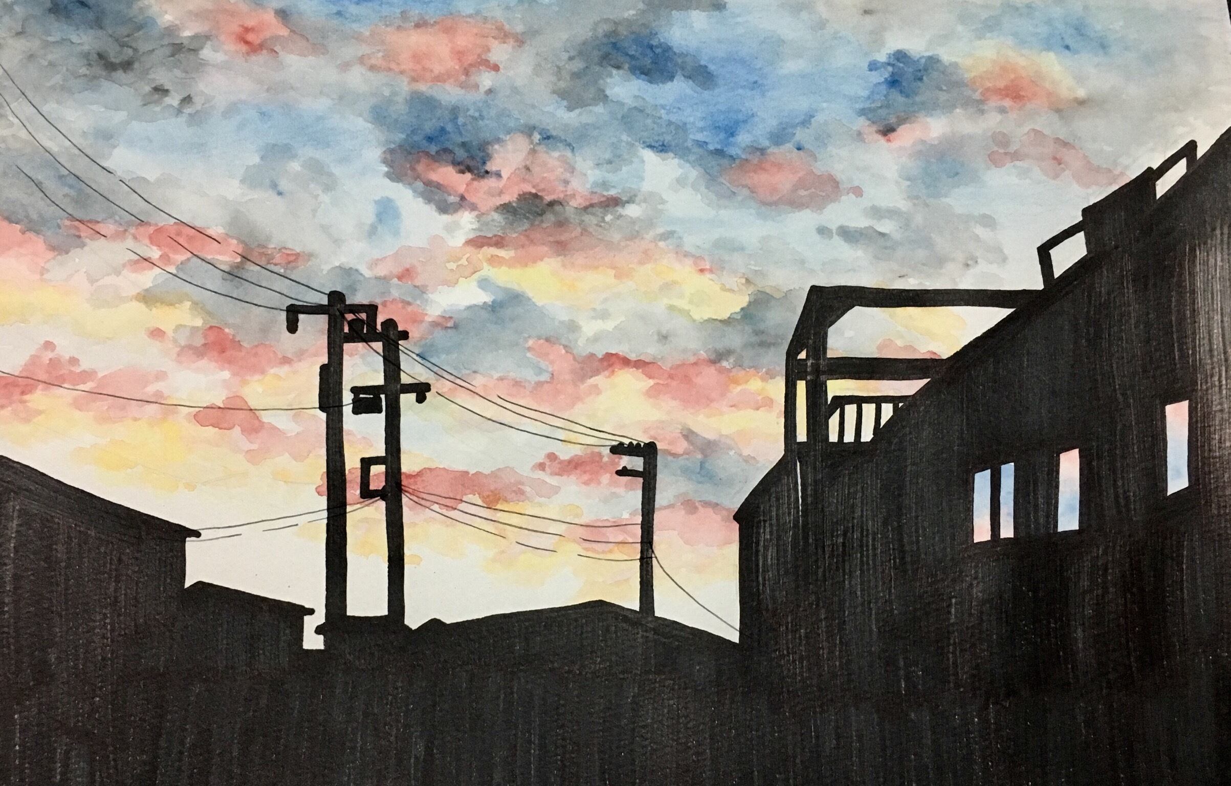 夕方のとある町(背景)  NANACan SHOP
