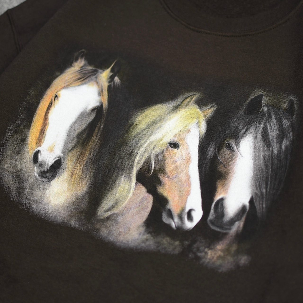 horse print sweat brown