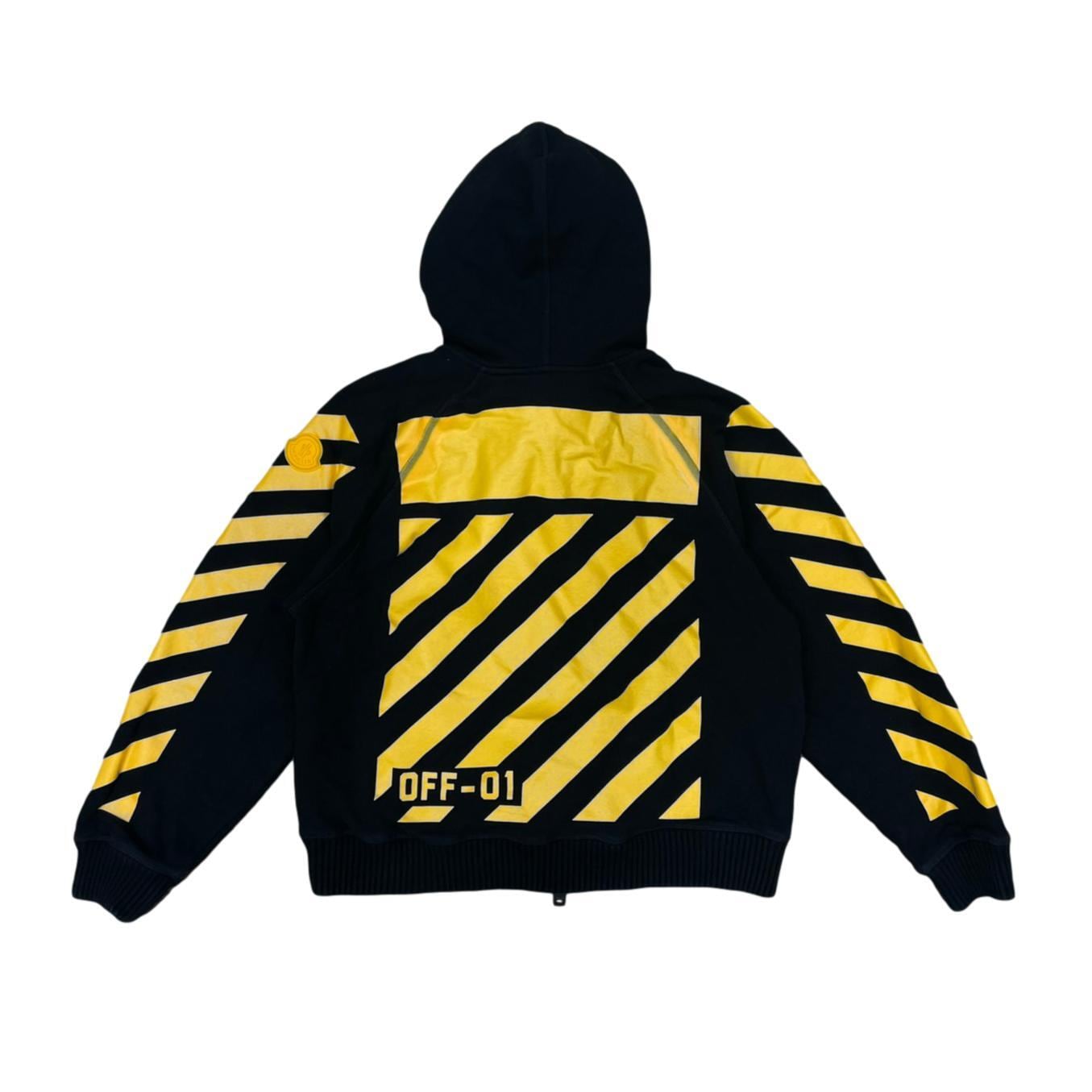 OFF-WHITE x MONCLER 16AW MAGLIA CARDIGAN ZIP UP HOODIE BLACK 