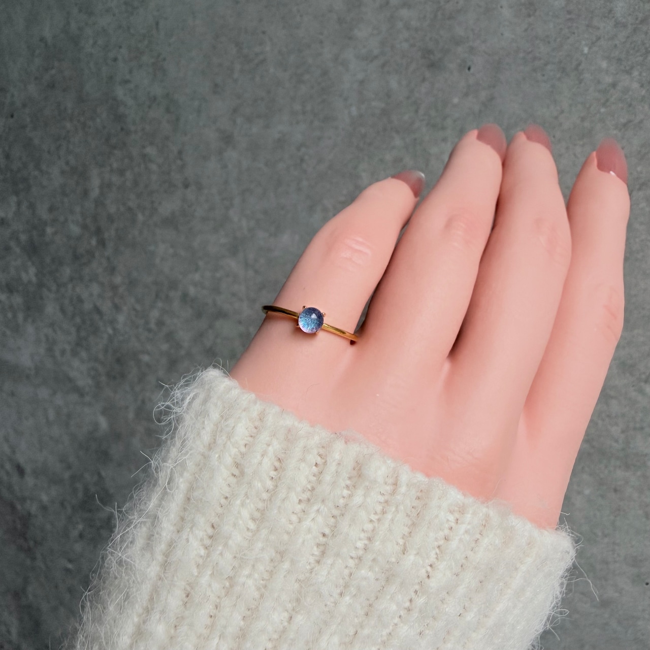 リング アジサイ石 Round0404 Silver