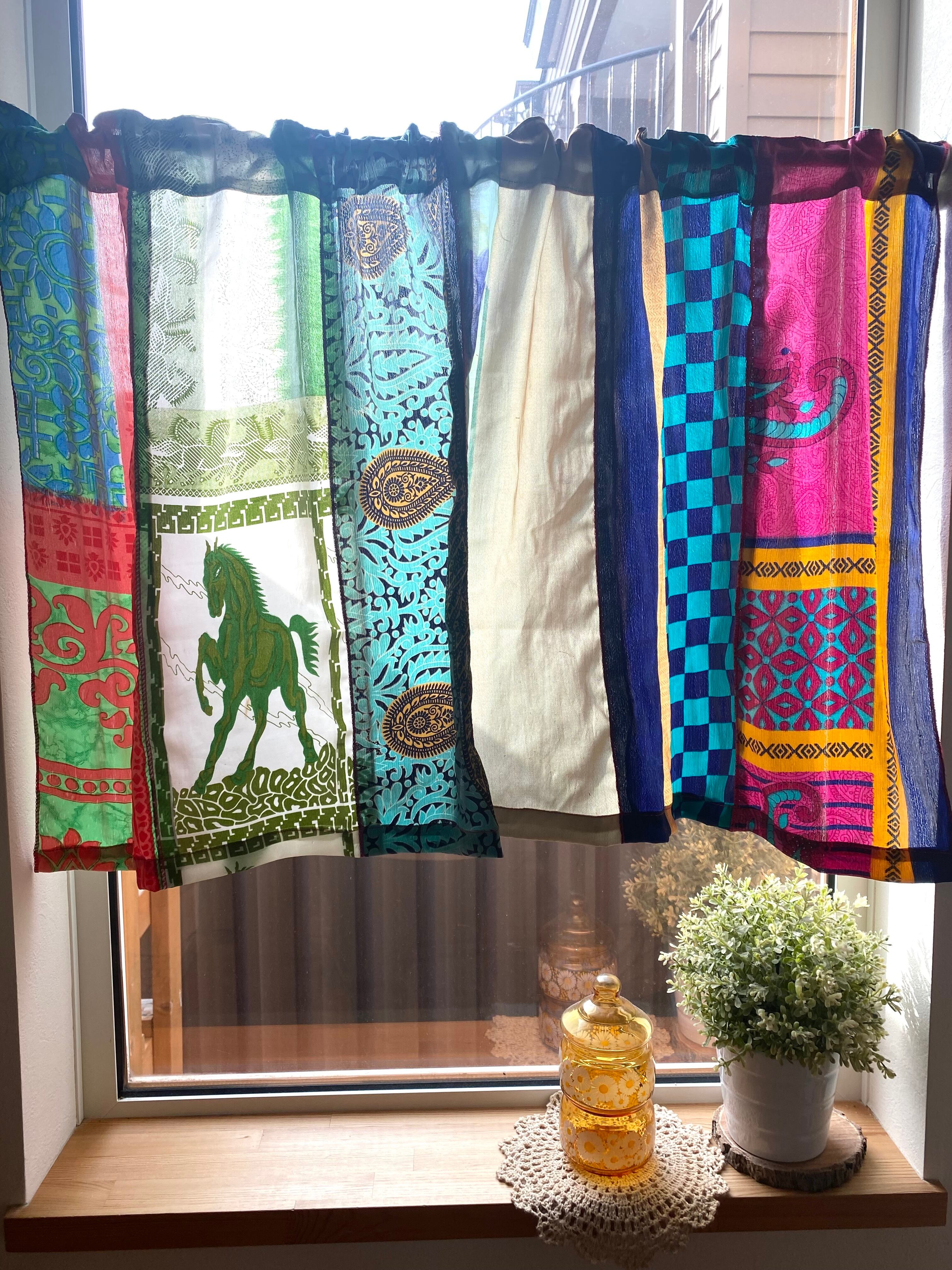 ヴィンテージサリーパッチワークカーテン/CAAPA