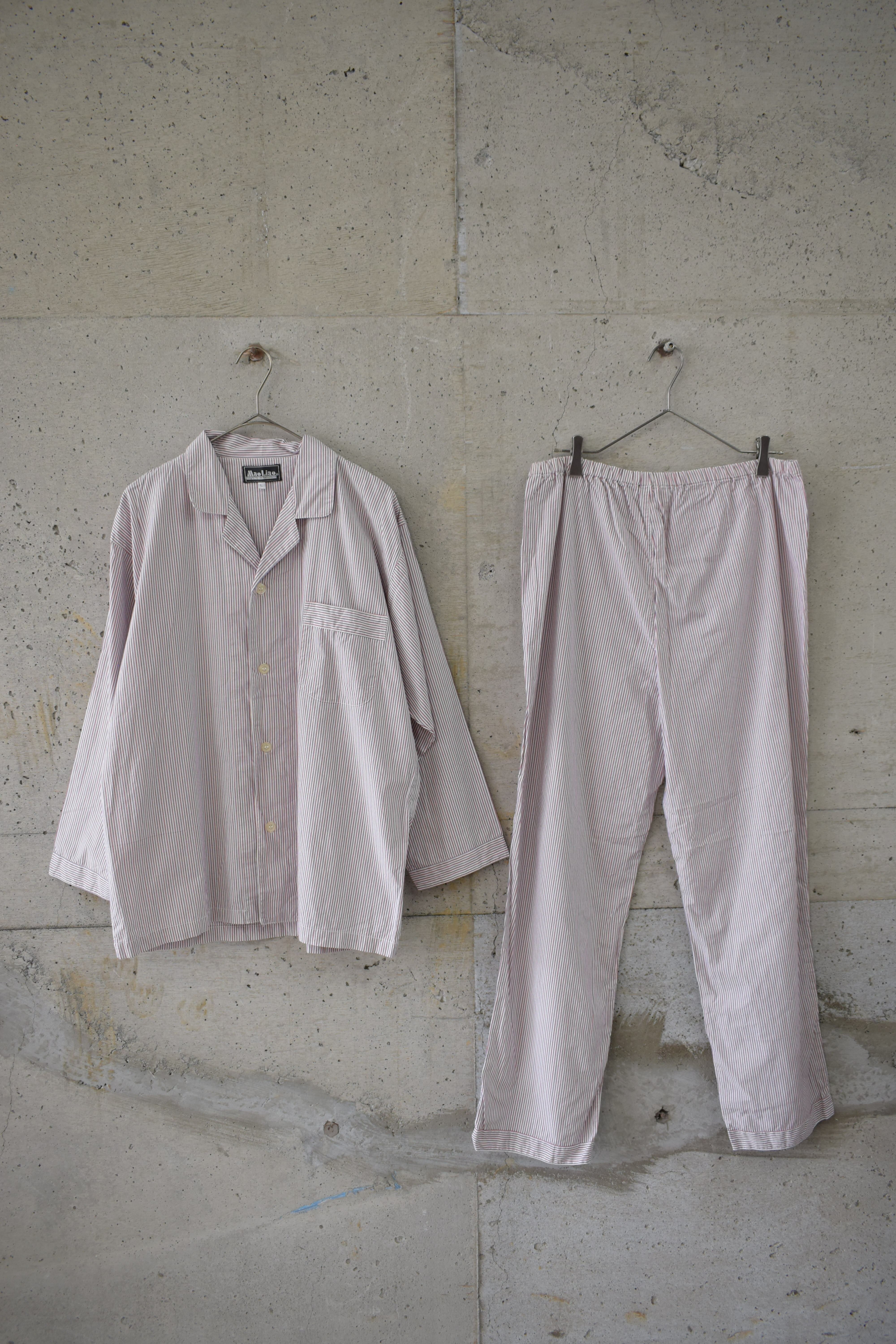 White, Gray, and Red Striped Pajama Set