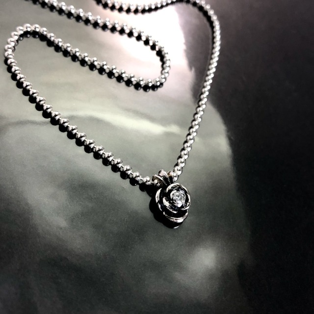BALL CHAIN [ROSE] w/DIAMOND in collaboration with SUGIZO / ローズネックレス・スギゾーコラボレーション ダイヤモンド