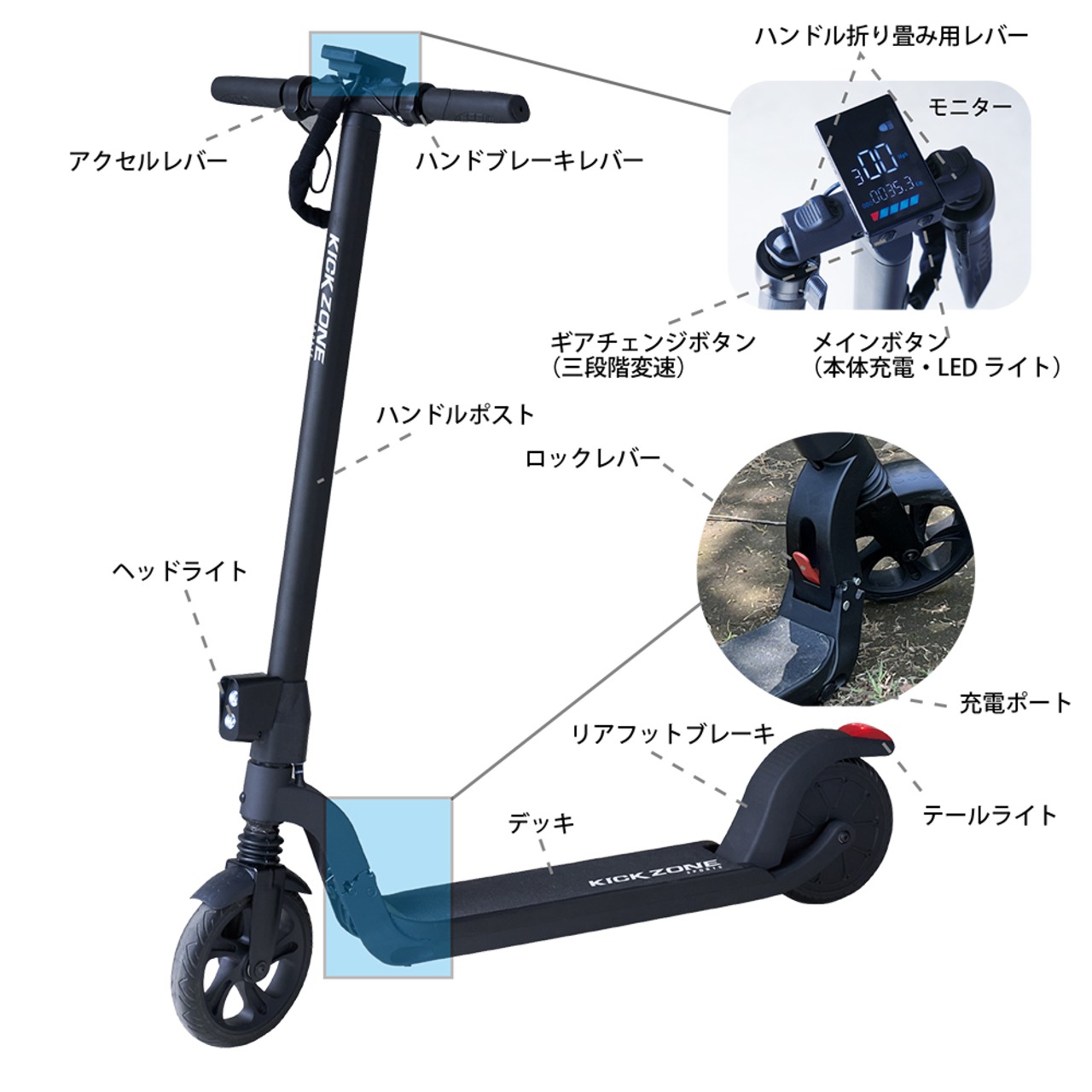 電動キックボード 非公道スポーツタイプ ブラック | Cross Border  