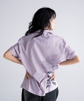 Flower back print shirt［HSS002］