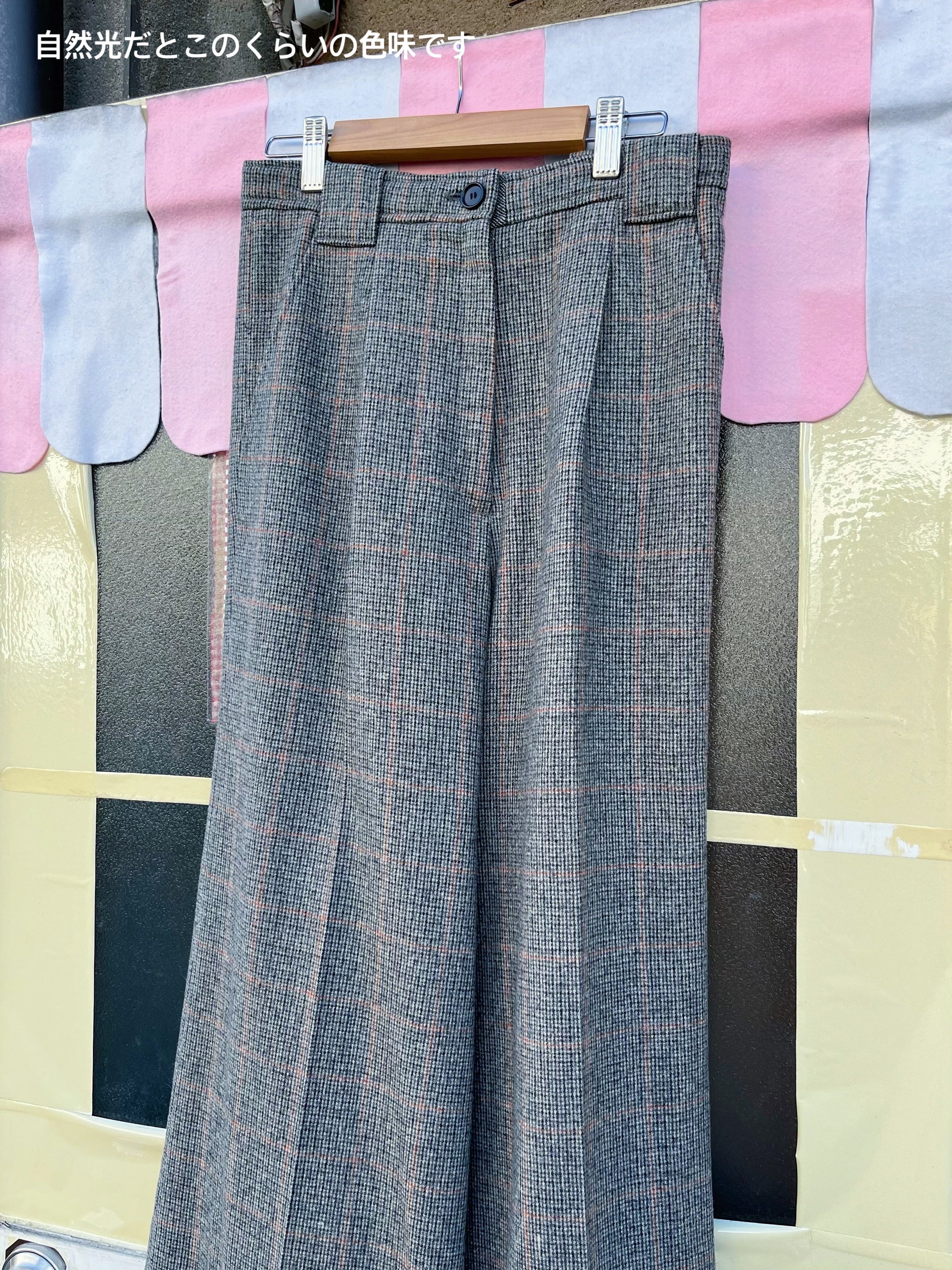 high waisted glen plaid wide leg pants