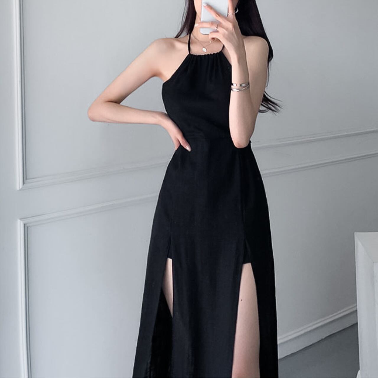 ホルターネック キャミワンピース A4202