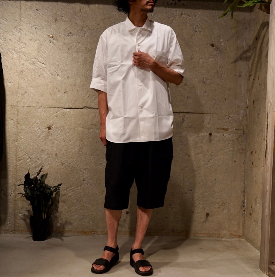 Sans limite(サンリミット) / ブロードボックス小開襟五分袖-white