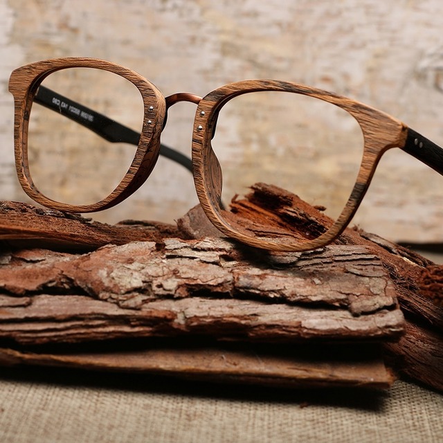 【TR0008】Wood grain glasses - Wellington（木目のウェリントンメガネ）