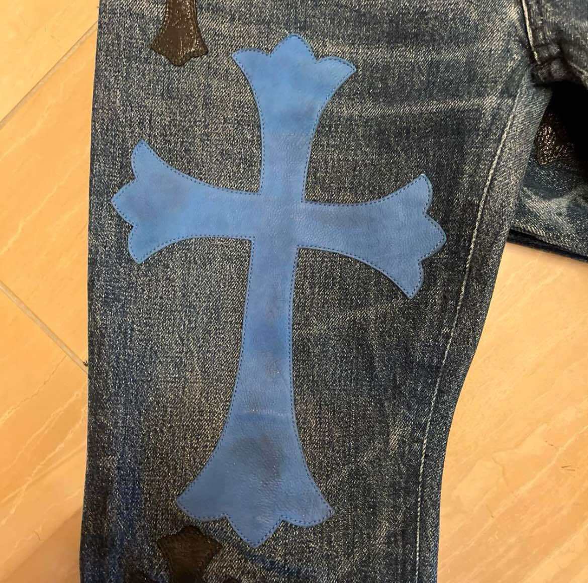 CHROME HEARTS クロムハーツ セメタリークロスパッチ デニムパンツ