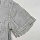 120% Lino リノ 半袖 リネン シャツ サイズ M /麻100%/メンズ/ライトグレー系/Regular Fit/薄手/ポケット付き