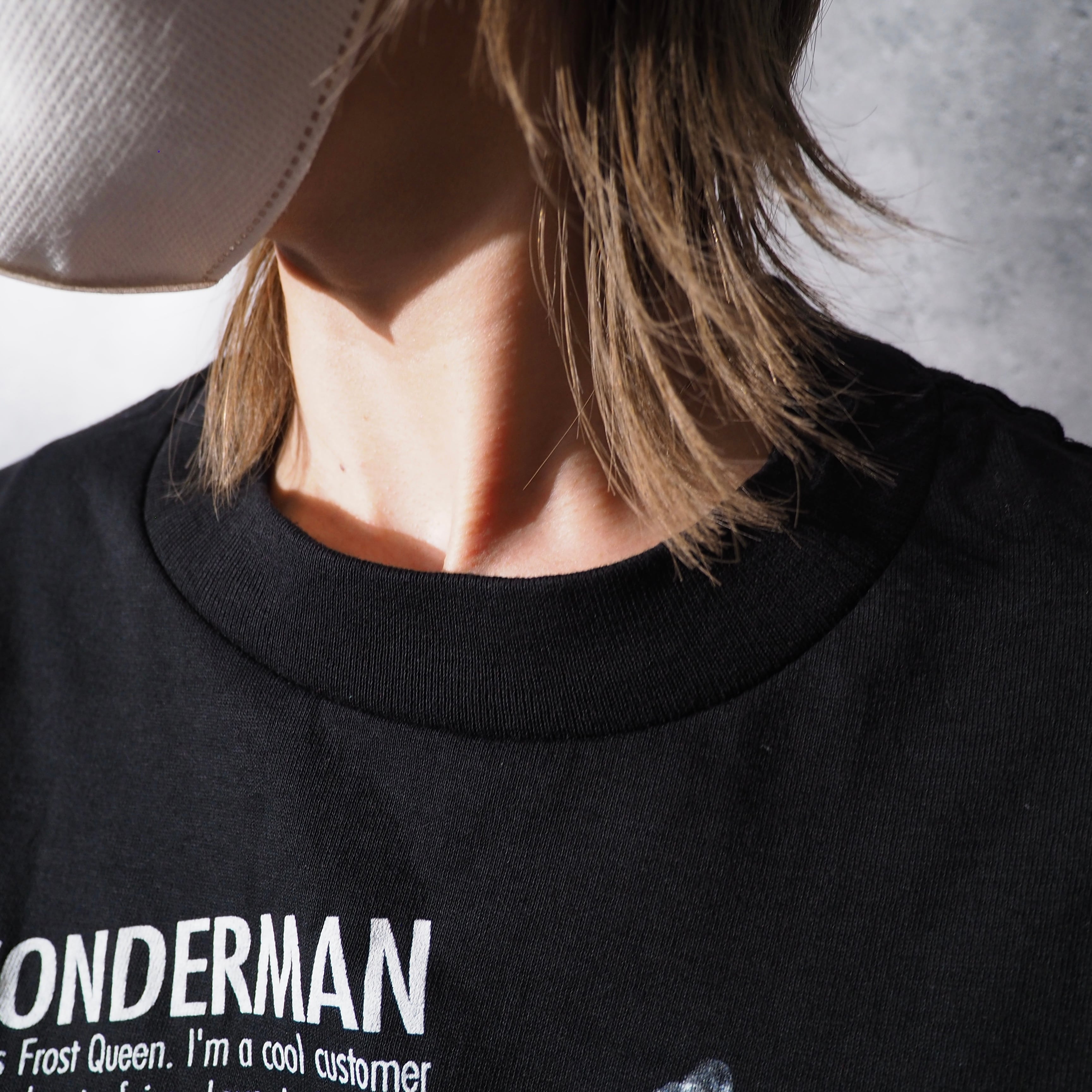 1997s ” Winter wonderman ” printed black loose Tee (made in Usa)