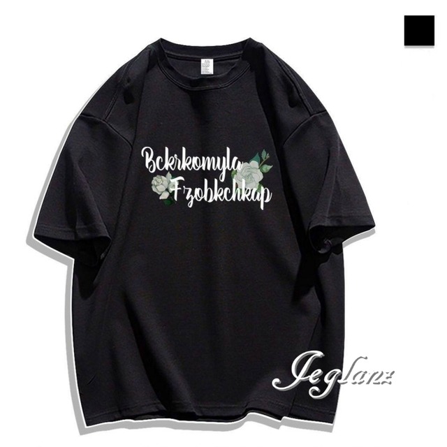 3色 レタリング Tシャツ バック ロゴ 花柄 ルーズ ユニセックス（MC679）β