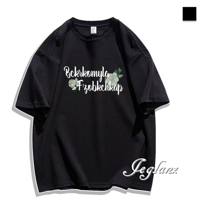 3色 レタリング Tシャツ バックロゴ 花柄 ルーズ ユニセックス(MC679)ρ