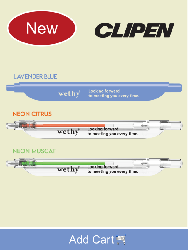 wethy ボールペン 蛍光ペン CLIPEN  クリップのように留めれるペン 筆記用具