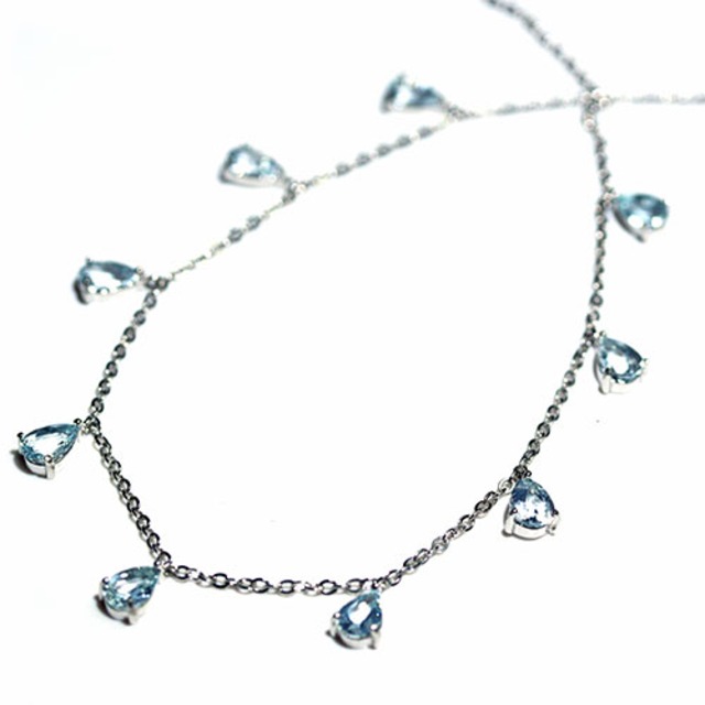 〔n1-33〕SV925 アクアマリン Aquamarine ネックレス ドロップチャーム