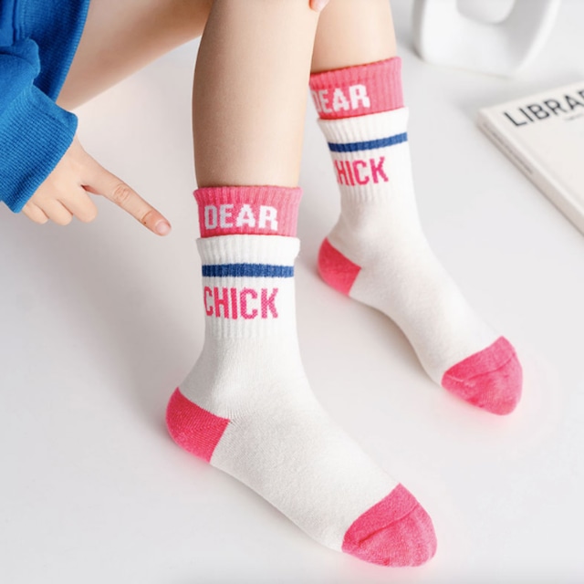 【即納】NEW!ビビッドカラーのスポーティーなクルーソックス