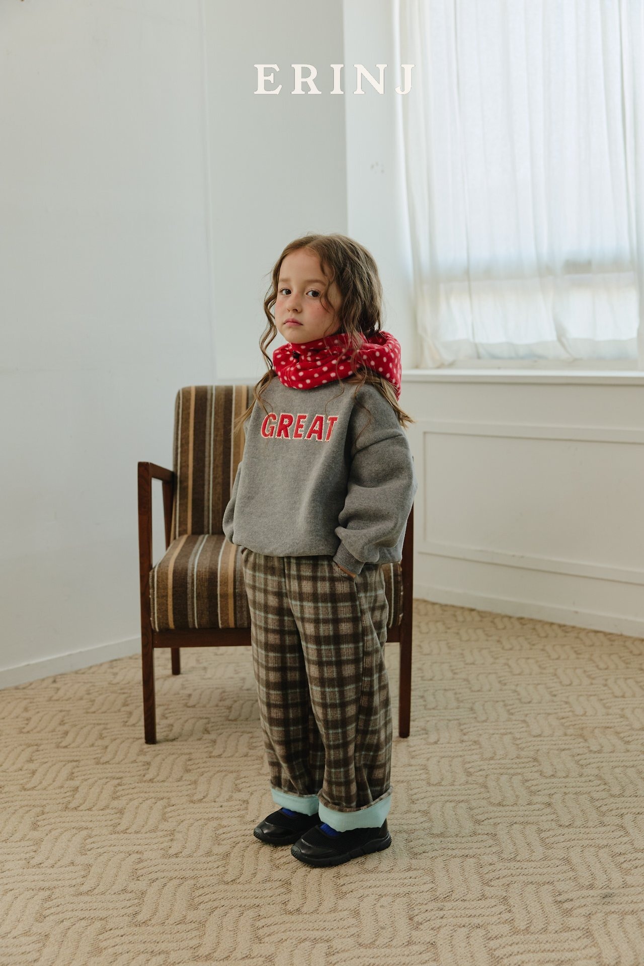 ERIN J［取寄］check warm pants 26winter