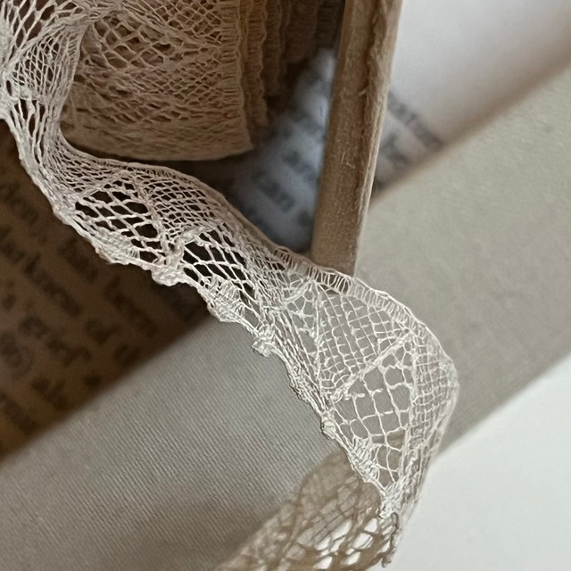 vintage　レースリボン／12. アイボリー コットンレース（幅/約18mm）1m