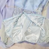 社交ダンス 衣装 スタンダードドレス ワンピース ドレス ブルー系 Leirina レイリーナ 水色 レース フロート デモ 競技 パーティ 発表会 ダンス 水色系 エレガント ドレスアップ ステージ衣装 ダンスパフォーマンス 競技用 衣装 フリル おしゃれ