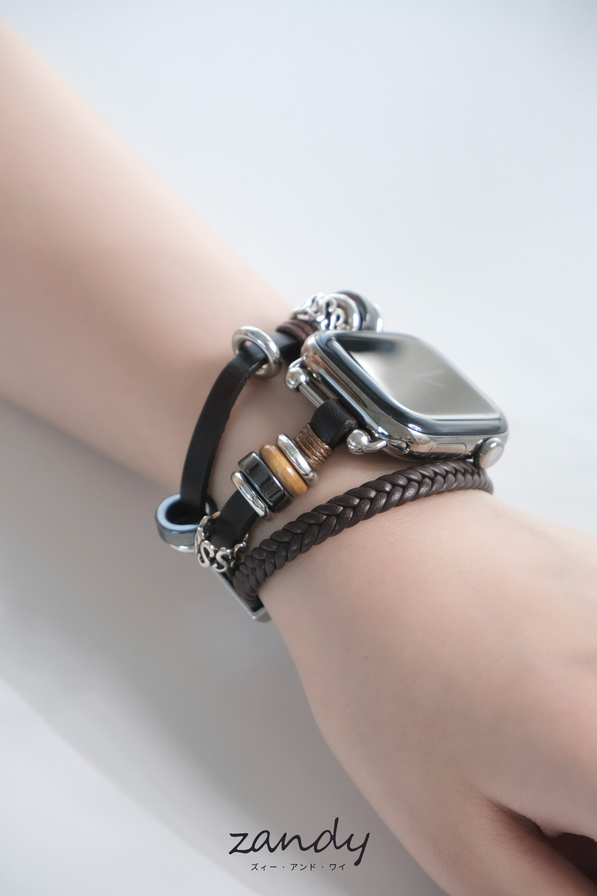 リーフレザーブレスバンド】B067 アップルウォッチバンド 革