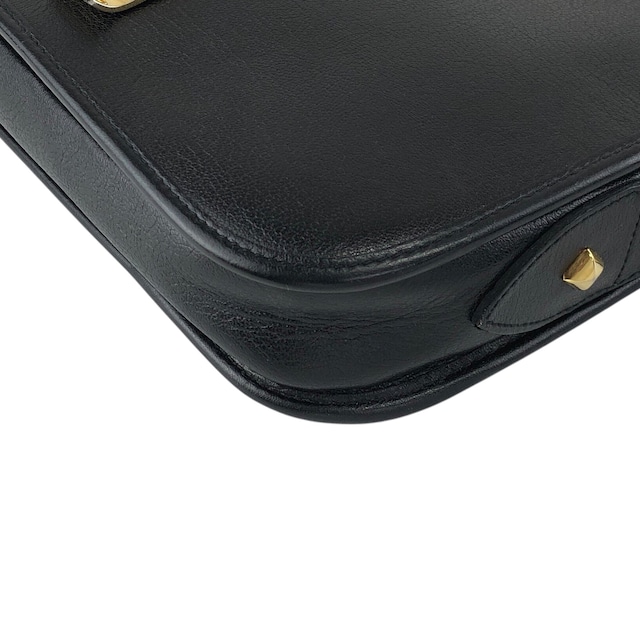 CELINE セリーヌ ショルダーバッグ ブラック 馬車 型押し レザー vintage ヴィンテージ オールド b7miwj