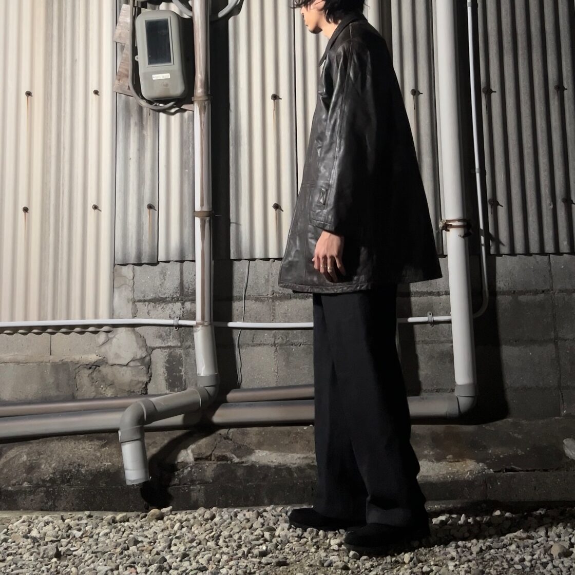 80s “PIERRE BALMAIN” brown short leather coat ピエールバルマン 