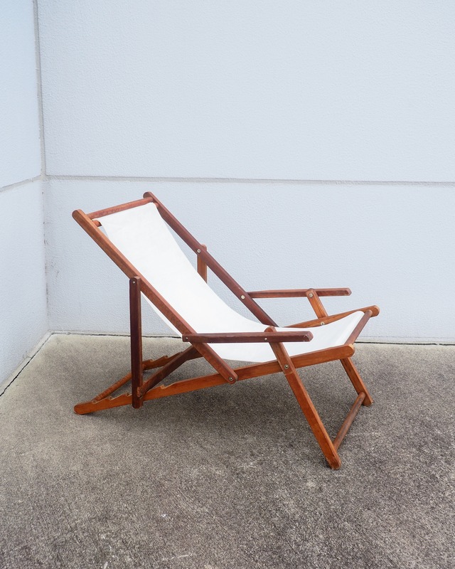 50-70s Wooden folding deck chair