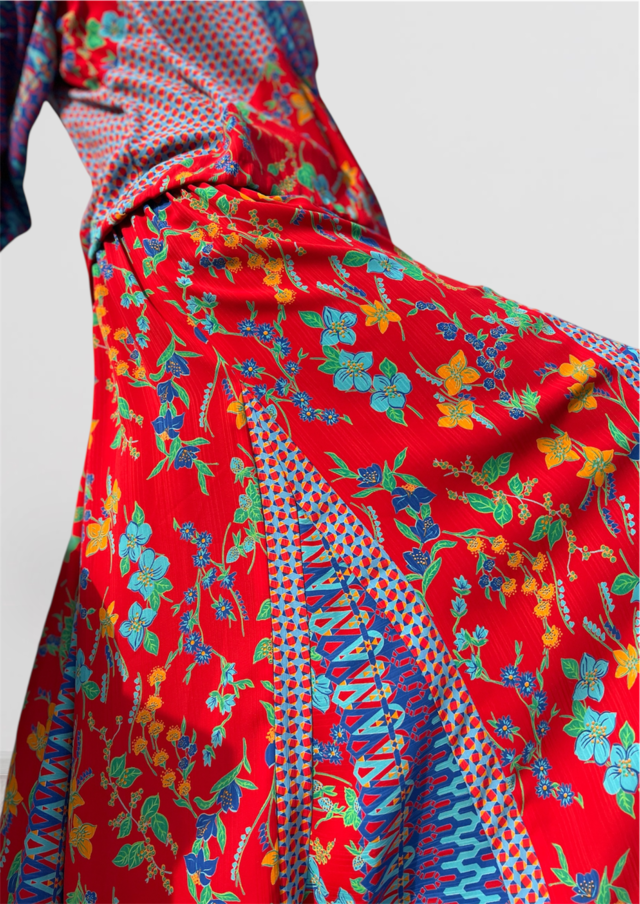 Diane freis red floral × mix print set up ( ダイアン フレイス レッド 花柄 セットアップ )