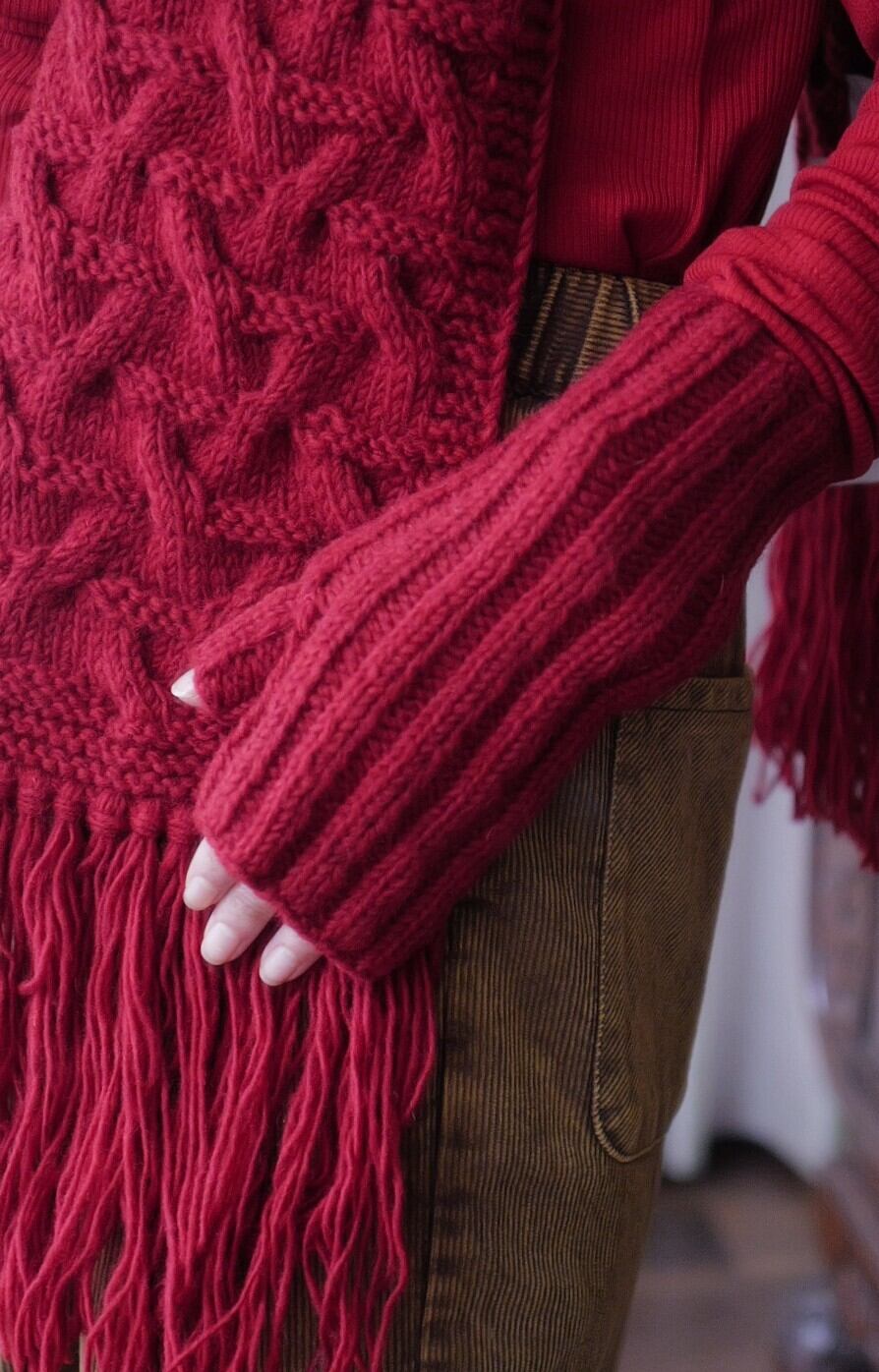 IKITSUKE handmade knit glove red