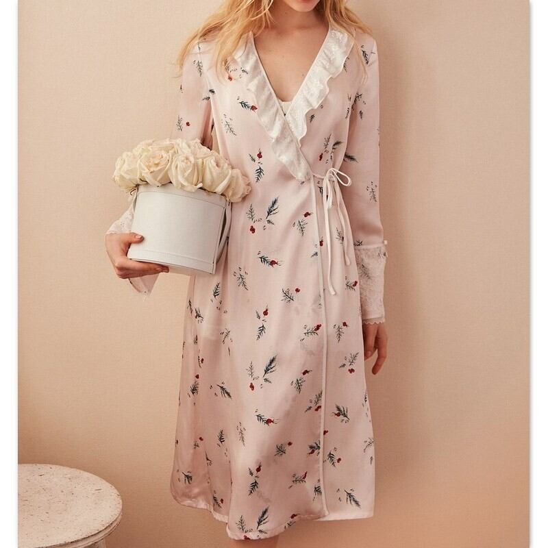 【5size】flower design lace pajamas dress  P317