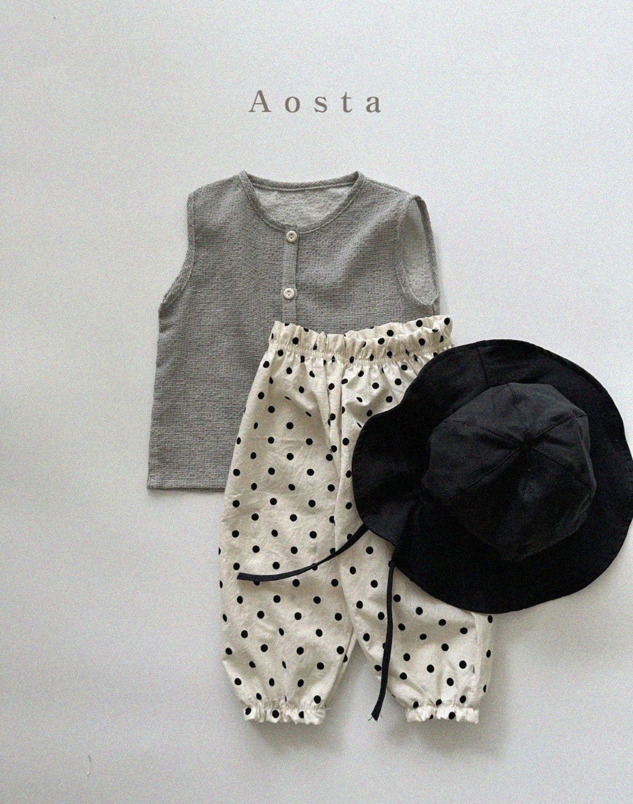 【Aosta】サマージョガーパンツ 70~115cm ブラックドット 240511 - 6