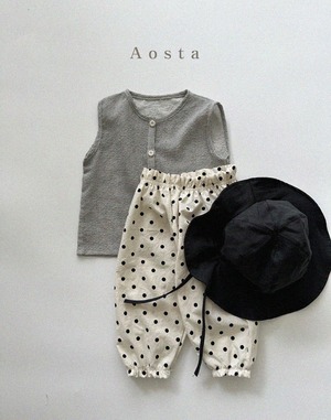 【Aosta】サマージョガーパンツ 70~115cm ブラックドット 240511