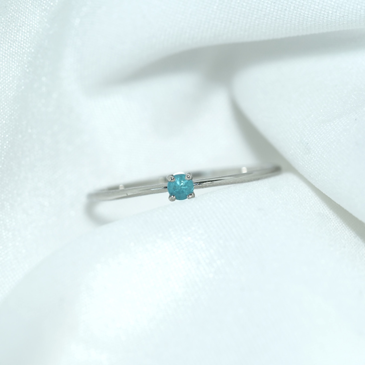 パライバトルマリン ブラジル産 リング 0.06ct pt900 Paraiba Tourmaline