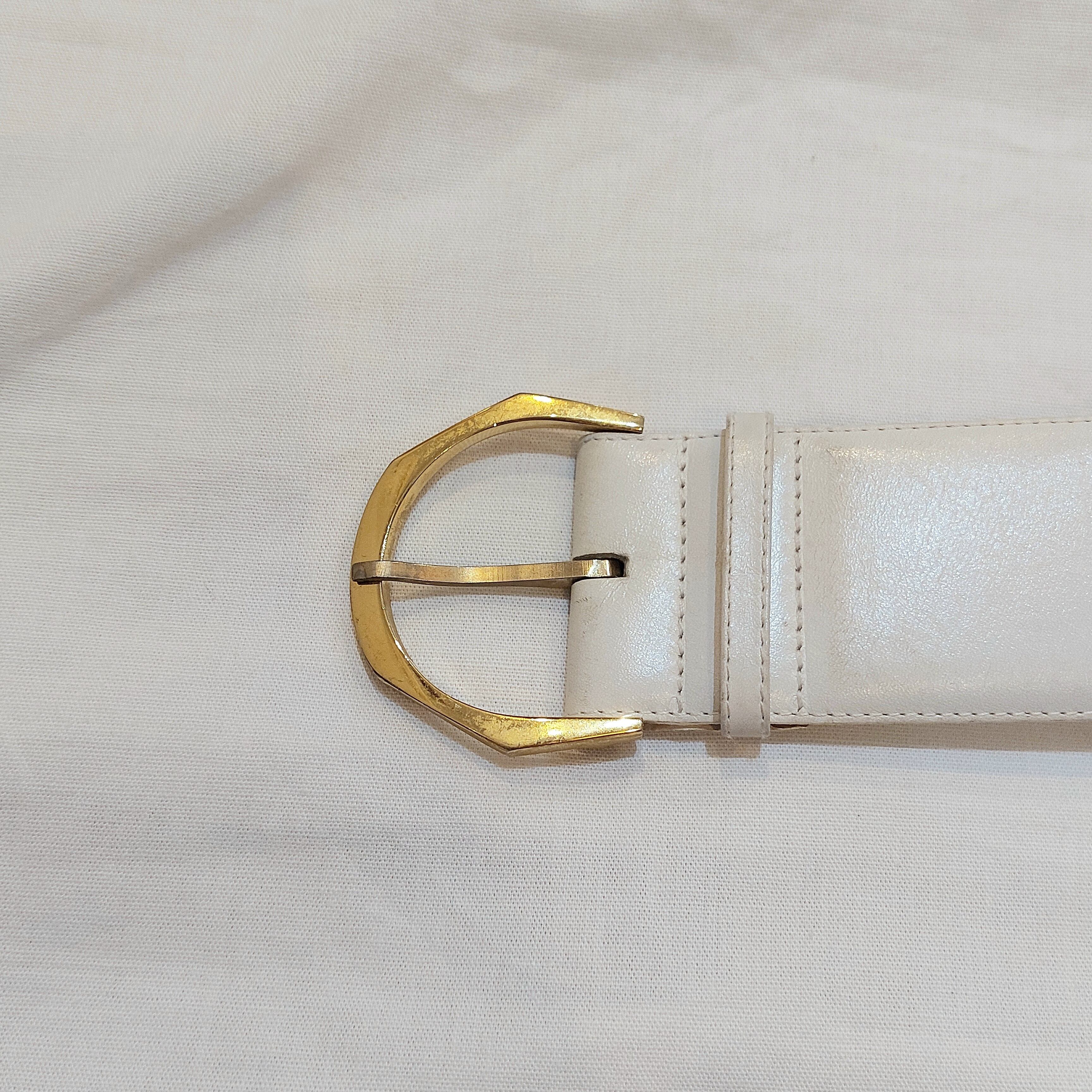 CHARLES JOURDAN Two-tone leather belt / Made in France[c-350] | PREIN