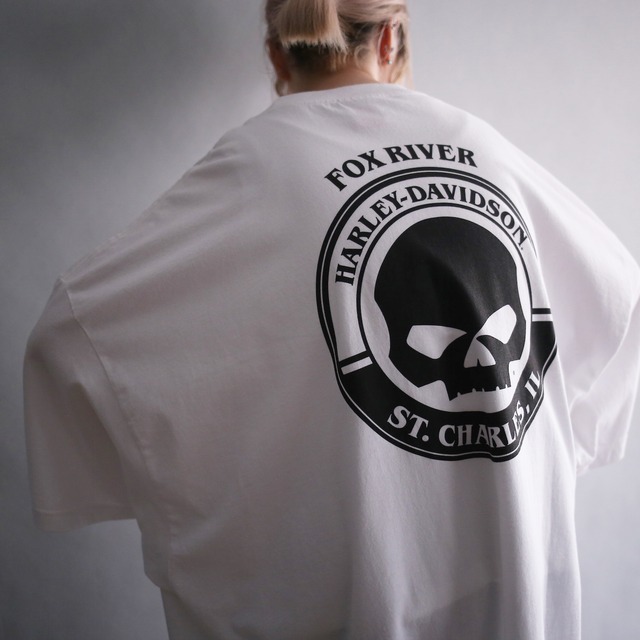 ”HARLEY DAVIDSON" front and back printed XXXXXL super big h/s tee