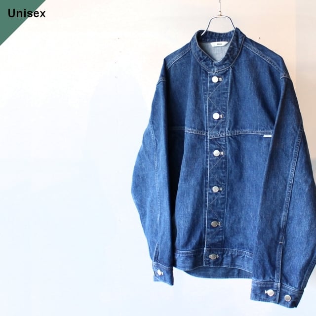 amne スタンドカラーデニムブルゾン mandarin blouson （Indigo blue