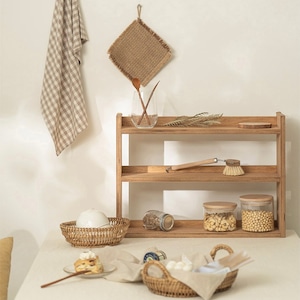 natural wood 3tier shelf / ナチュラル ウッド 3段 シェルフ 壁掛け 原木 韓国 北欧 インテリア 雑貨