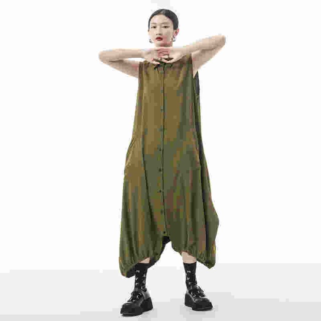 u19261 オールインワン ノースリーブ パンツ レディース 無地 新作 フリーサイズ 原宿