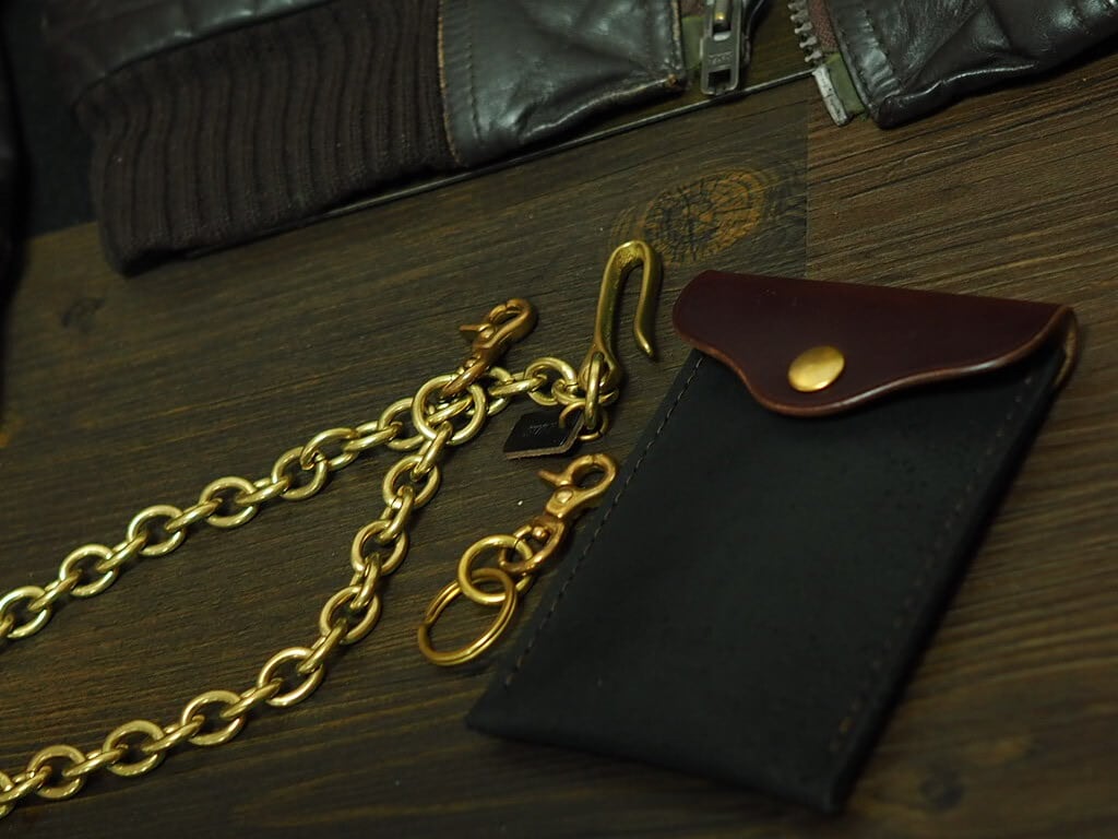 真鍮ウォレットチェーン B60S 【全長60cm】キーリング付き | Leather