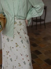 Prairie Ditsy Floral Long Skirt F0765