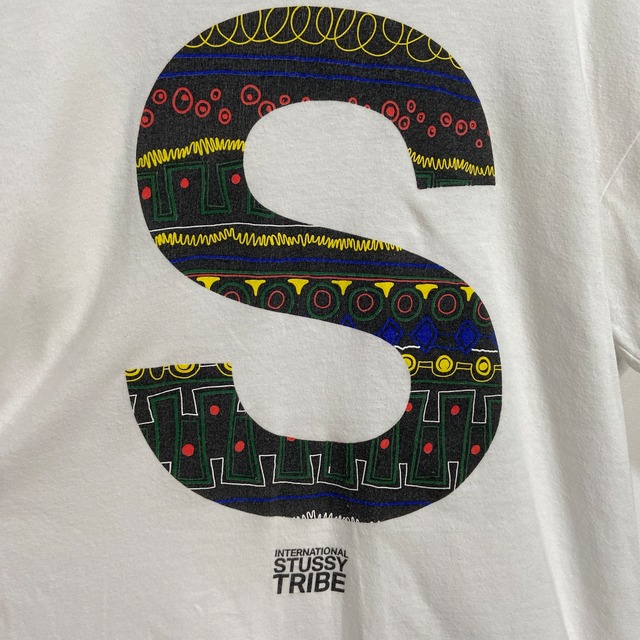 00s STUSSY ステューシー メキシコ製 Sロゴ プリントTシャツ 白 M