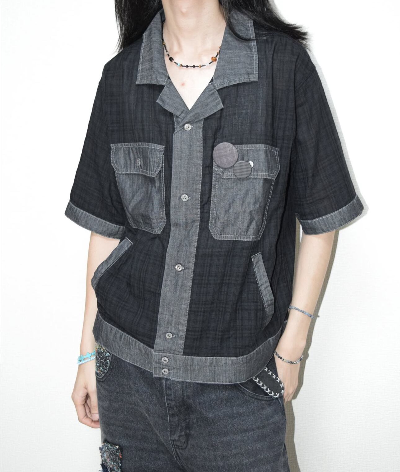 新品　TΣist twist badge バギーデニム黒　Mサイズ 新品 TΣist twist badge バギーデニム黒 Mサイズ