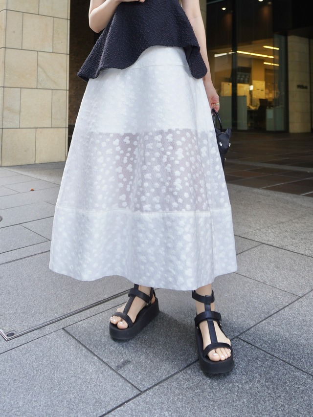 【予約】jacquard skirt "kobana" / white (5月下旬発送予定)