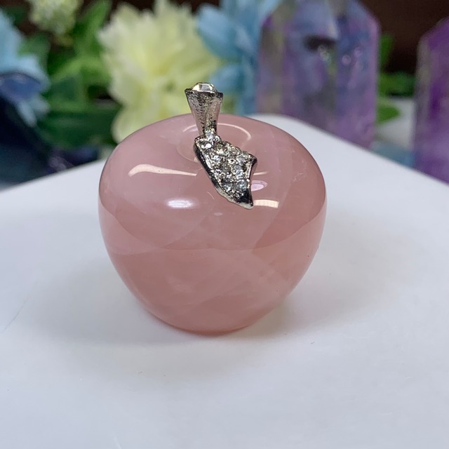 1.とっても可愛い☆ローズクォーツりんごさん♪