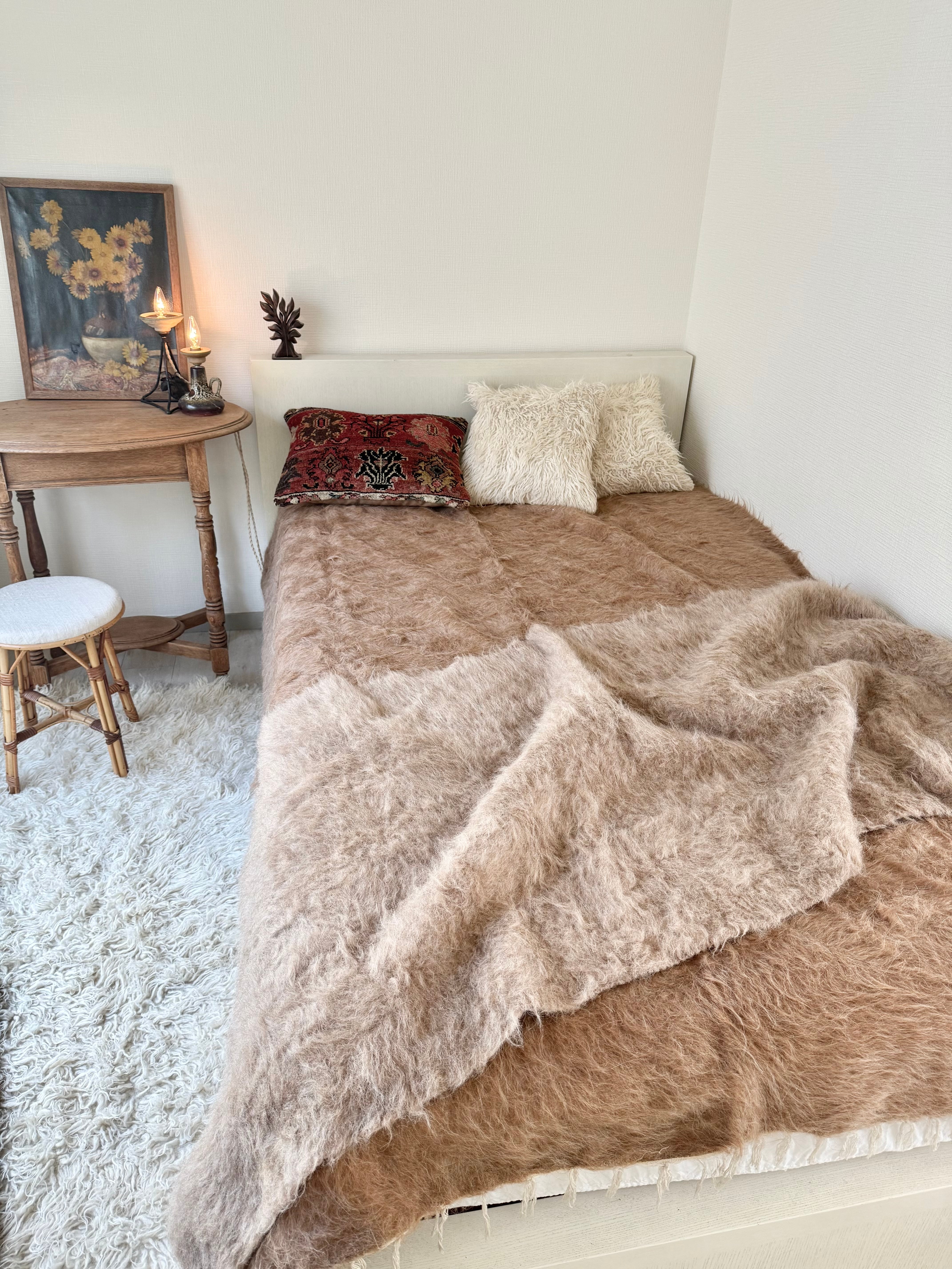 99 Vintage Battaniye White L size ヴィンテージバッターニエ