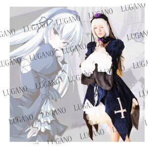 DK1841 ローゼンメイデン◆水銀燈 風 衣装＋ウイッグセット コスプレ衣装 完全オーダメイドも対応可能 K1841 ローゼンメイデン◇水銀燈 風 衣装＋ウイッグセット コスプレ