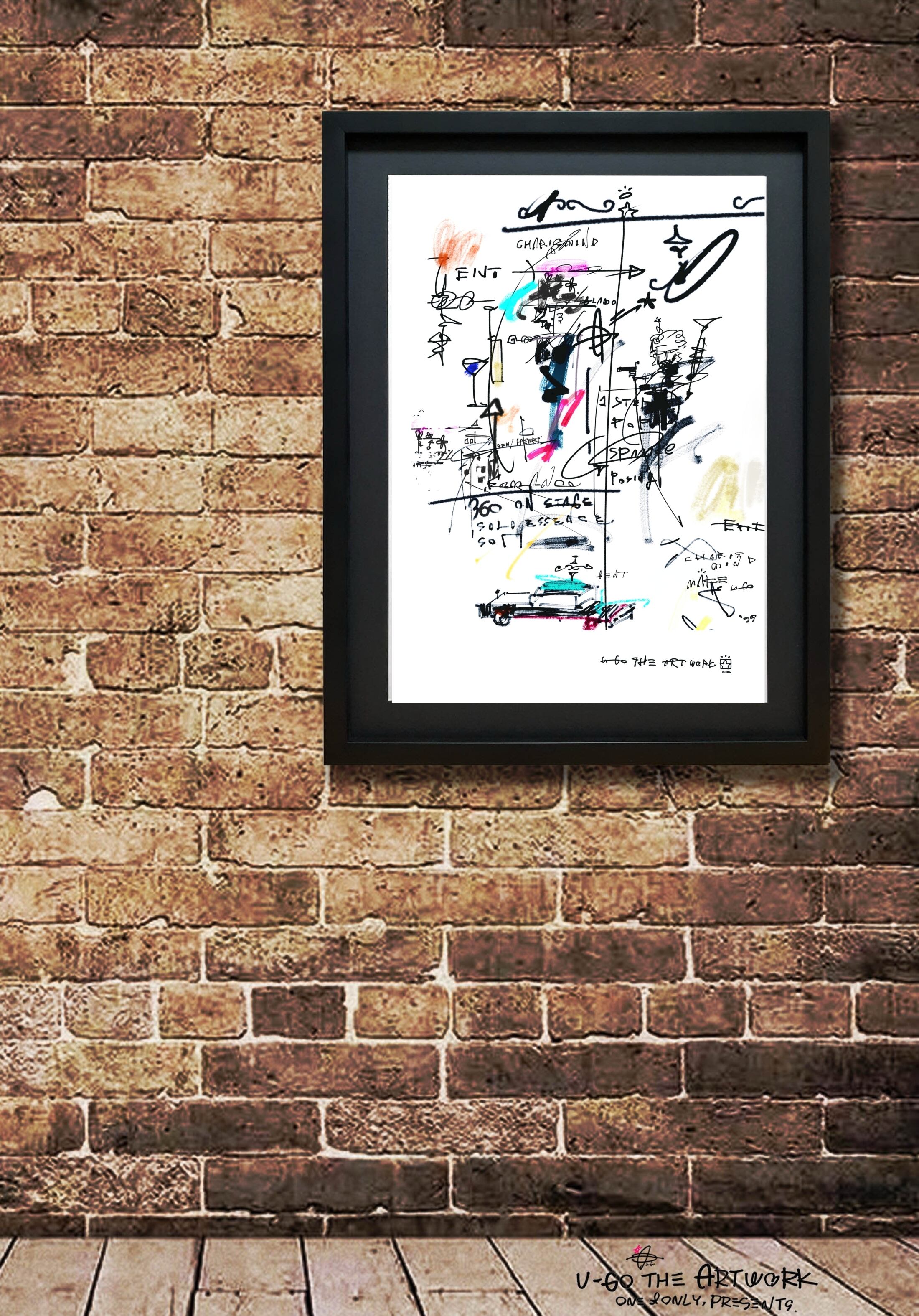 A3ﾌﾚｰﾑ込み「U-GO THE ARTWORK」ｸﾞﾗﾌｨﾃｨ 絵画 | U-GO THE ARTWORK