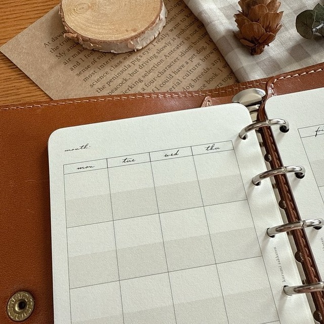 ミニ6穴サイズ/見開きフリーマンスリーリフィル